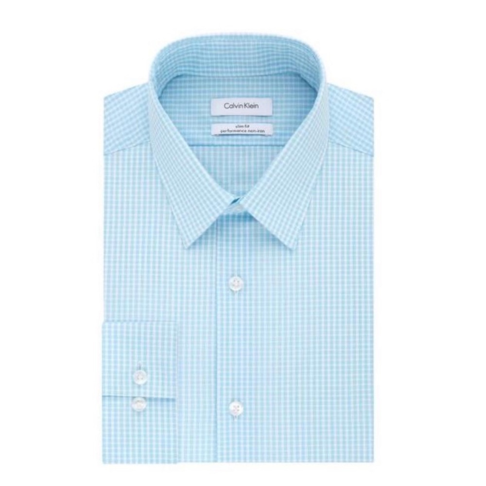 Calvin Klein Men's Sky Blue Gingham Shirt